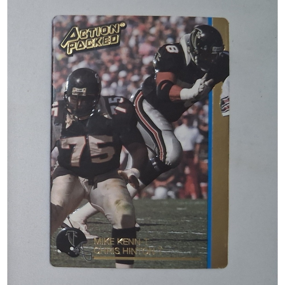 Three 1992 Action Packed Atlanta Falcons cards. Mike Kenn Andre Rison Tim McKyer
